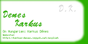 denes karkus business card