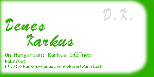 denes karkus business card